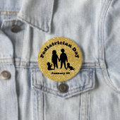 Badge Rond 7,6 Cm Bouton de jour pédiatre avec silhouettes d'enfants (En situation)
