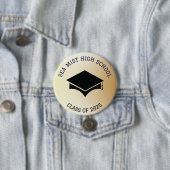 Badge Rond 7,6 Cm Bouton de la cérémonie de remise des diplômes Nom (En situation)