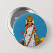 Badge Rond 7,6 Cm Bouton de la déesse Brahmacharini (Devant & derrière)