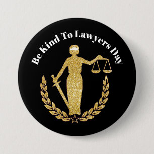 Badge Rond 7,6 Cm Bouton de la Journée des avocats - Lady Justice