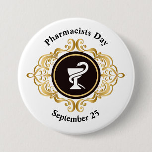 Badge Rond 7,6 Cm Bouton de la Journée des pharmaciens avec symbole