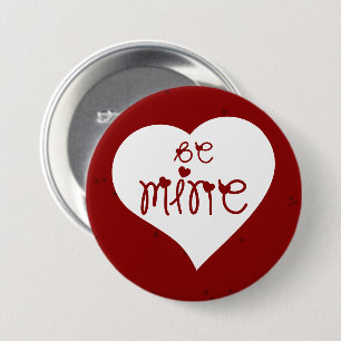 Badge Rond 7,6 Cm Bouton de la Saint-Valentin Cœurs Amour Mien