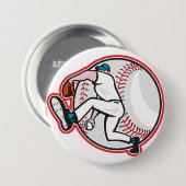 Badge Rond 7,6 Cm Bouton de lanceur de baseball (Devant & derrière)