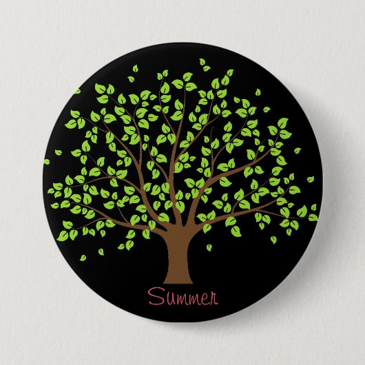 Badge Rond 7,6 Cm Bouton de l'arbre vert d'été (Devant)