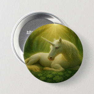 Badge Rond 7,6 Cm Bouton de Licorne Enchantée