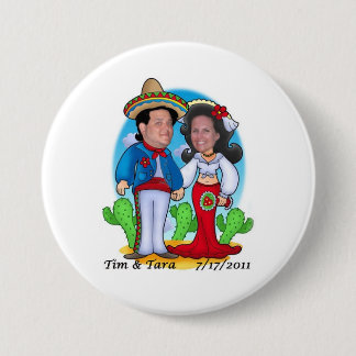 Badge Rond 7,6 Cm Bouton de mariage Tara et de Tim