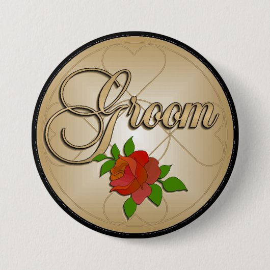 Badge Rond 7,6 Cm Bouton de marié (Devant)