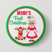 Badge Rond 7,6 Cm Bouton de Noël de Mimi (Devant)