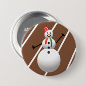 Badge Rond 7,6 Cm Bouton de Noël moche Snowman (Devant & derrière)