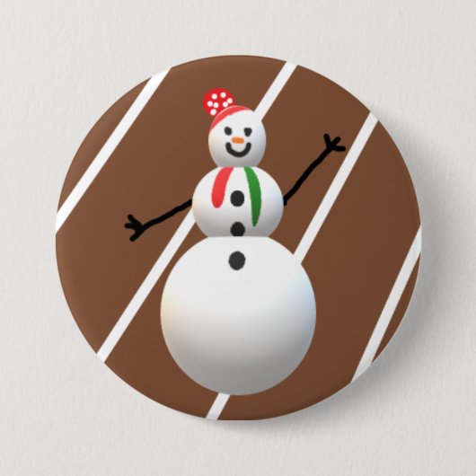 Badge Rond 7,6 Cm Bouton de Noël moche Snowman (Devant)