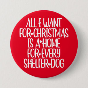 Badge Rond 7,6 Cm Bouton de Noël pour chien d'abri
