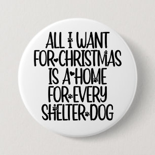 Badge Rond 7,6 Cm Bouton de Noël pour chien d'abri