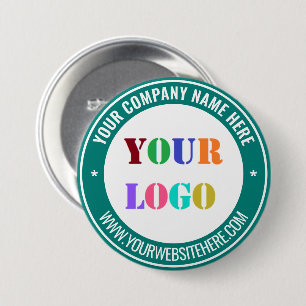 Badge Rond 7,6 Cm Bouton de nom d'entreprise avec logo de société pe