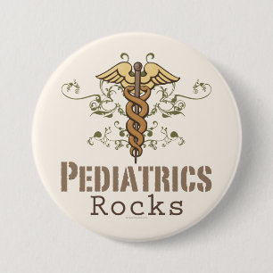 Badge Rond 7,6 Cm Bouton de pédiatre de roche de pédiatrie