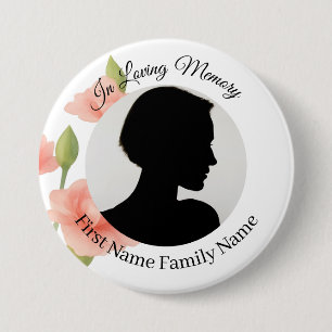 Badge Rond 7,6 Cm Bouton de photo commémorative de fleurs