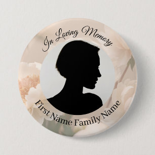 Badge Rond 7,6 Cm Bouton de photo commémorative de pivoine