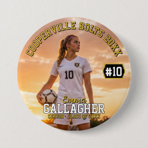 Badge Rond 7,6 Cm Bouton de photo de football personnalisé