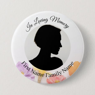 Badge Rond 7,6 Cm Bouton de photo mémorielle de fleur