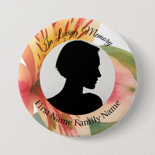 Badge Rond 7,6 Cm bouton de photo mémorielle lys péruvien