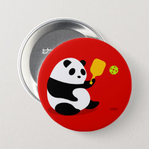 Badge Rond 7,6 Cm Bouton de Pickleball : "Panda de Pickleball "