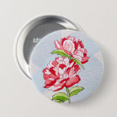 Badge Rond 7,6 Cm Bouton de Pivoine (Devant & derrière)