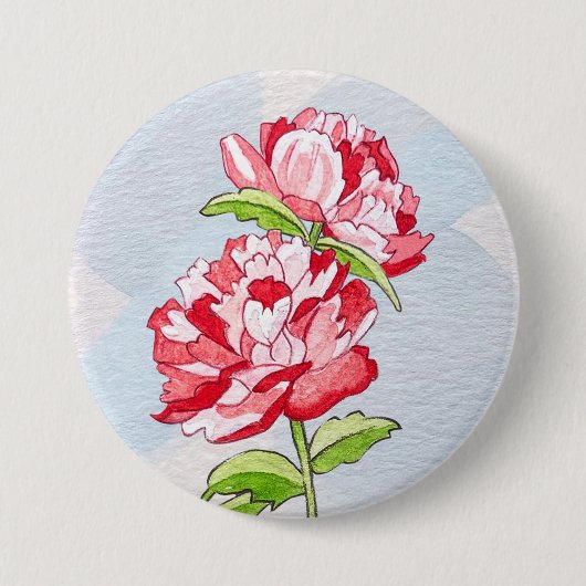 Badge Rond 7,6 Cm Bouton de Pivoine (Devant)