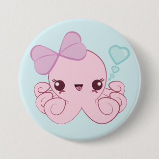 Badge Rond 7,6 Cm Bouton de poulpe de Kawaii