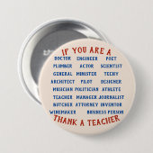 Badge Rond 7,6 Cm Bouton de professeur (Devant & derrière)