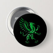 Badge Rond 7,6 Cm Bouton de rampant vert Griffin (Devant & derrière)
