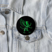 Badge Rond 7,6 Cm Bouton de rampant vert Griffin (En situation)