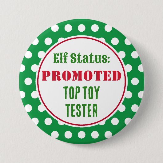 Badge Rond 7,6 Cm Bouton de récompense de lutin de Noël drôle (Devant)