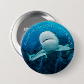 Badge Rond 7,6 Cm Bouton de requin de récif (Devant & derrière)