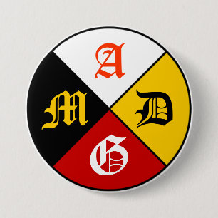 Badge Rond 7,6 Cm Bouton de roue de médecine d'AMDG