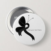 Badge Rond 7,6 Cm Bouton de ruban Black Awareness (Devant & derrière)