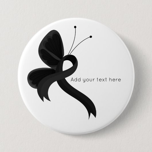 Badge Rond 7,6 Cm Bouton de ruban Black Awareness (Devant)