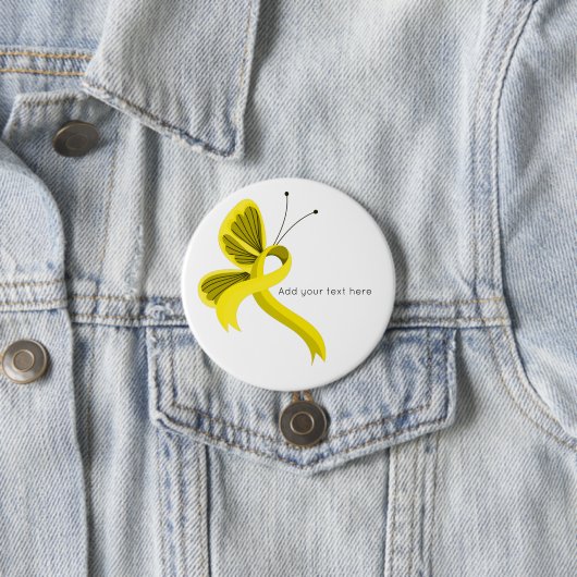 Badge Rond 7,6 Cm Bouton de ruban de sensibilisation jaune (En situation)
