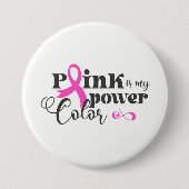 Badge Rond 7,6 Cm Bouton de ruban rose du cancer du sein (Devant)