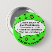 Badge Rond 7,6 Cm Bouton de sensibilisation à la maladie de Lyme, Bo (Devant & derrière)