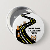 Badge Rond 7,6 Cm Bouton de sensibilisation à la zone de travail Ver (Devant & derrière)
