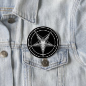 Badge Rond 7,6 Cm Bouton de style ancien de Baphomet - grands 3 (En situation)