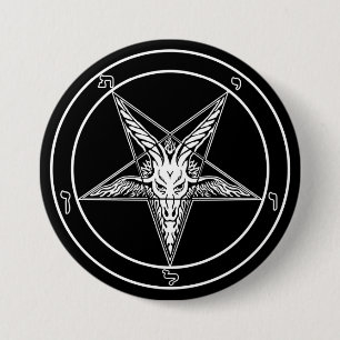 Badge Rond 7,6 Cm Bouton de style ancien de Baphomet - grands 3