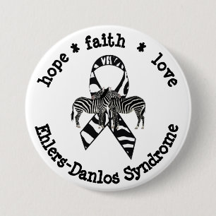 Badge Rond 7,6 Cm Bouton de support Zebras pour EDS Awareness Ribbon