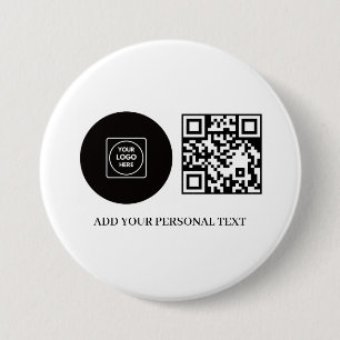 Badge Rond 7,6 Cm Bouton de texte de code QR promotionnel de logo d'