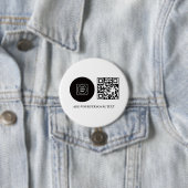 Badge Rond 7,6 Cm Bouton de texte de code QR promotionnel de logo d' (En situation)