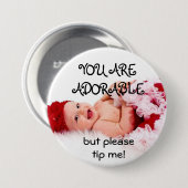 BADGE ROND 7,6 CM BOUTON DE TIP (Devant & derrière)