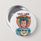 BADGE ROND 7,6 CM BOUTON DE TIP (Devant & derrière)