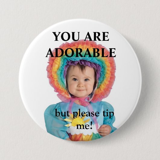 BADGE ROND 7,6 CM BOUTON DE TIP (Devant)