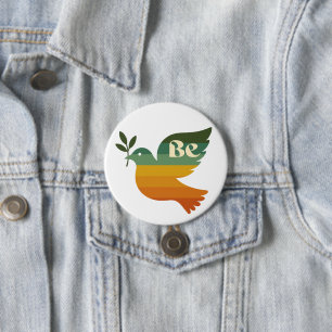 Badge Rond 7,6 Cm Bouton de vacances rétro Boho Be Peace