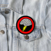 Badge Rond 7,6 Cm Bouton d'échange d'idées (En situation)