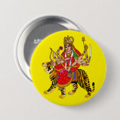 Badge Rond 7,6 Cm Bouton Déesse Chandraghanta (Devant & derrière)